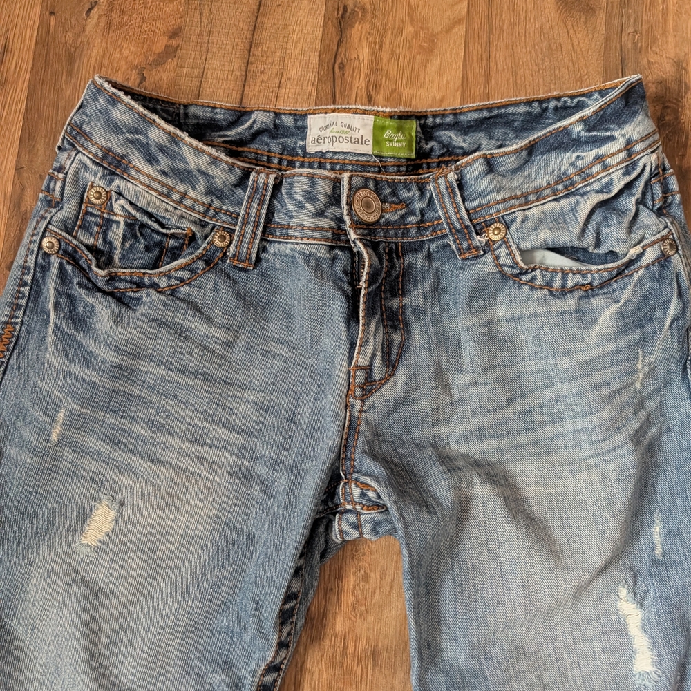 Aeropostale Faded Blue Boot Cut Jeans Size 7/8 Lonz